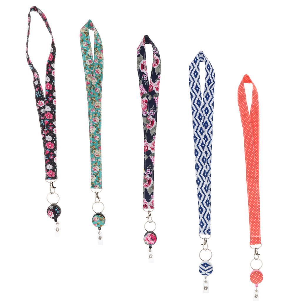 5x ID Badge Holder Lanyard Mobile Neck Strap Key Chain Hook for Works Office