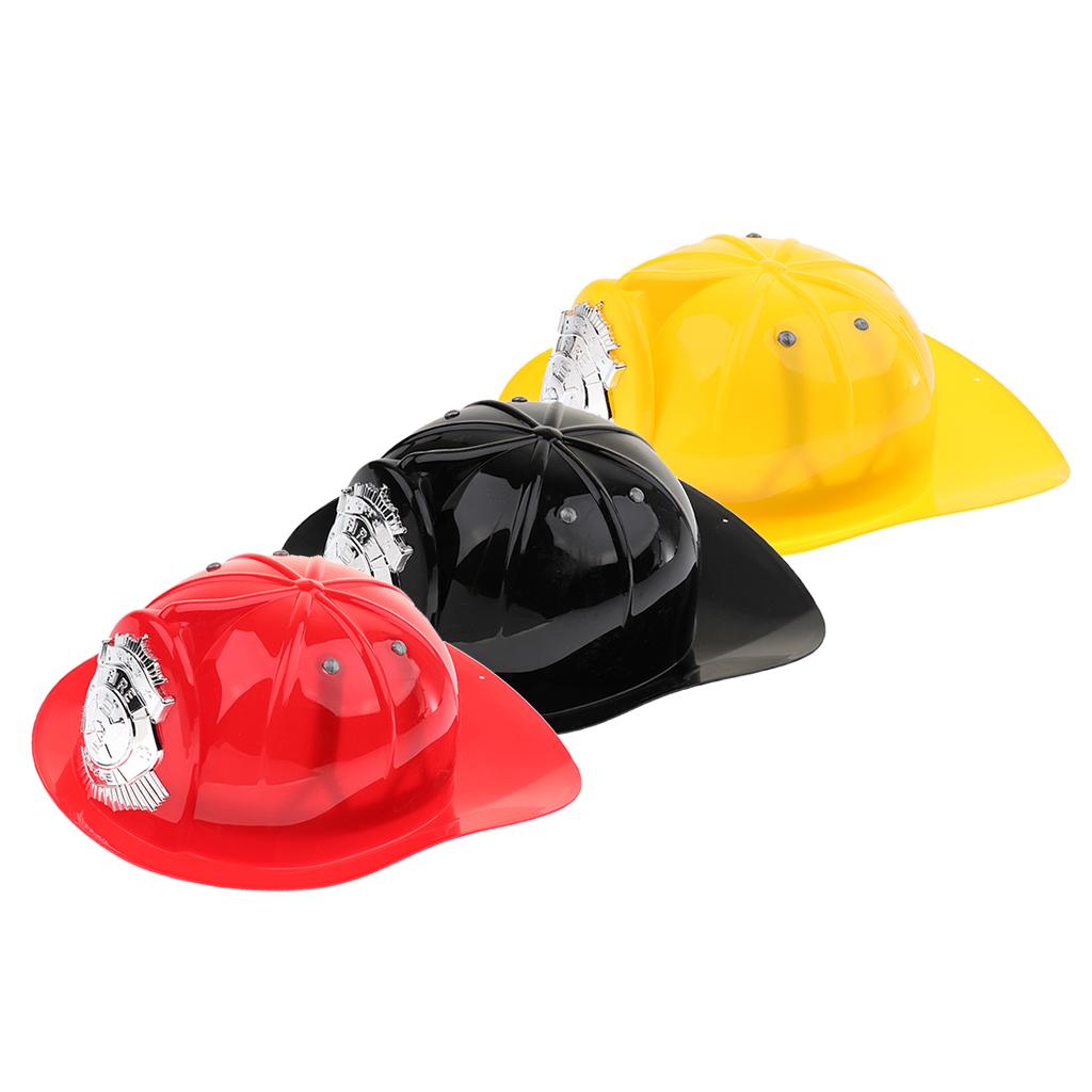 3PCS Kids Pretend Play Fireman Chief Safety Helmet Firefighter Hat Cap Toy