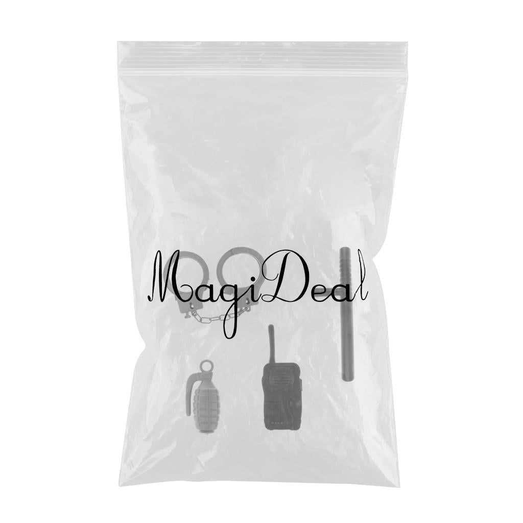 4pcs Police Dress Up Playset Handcuffs Spontoon Fancy Dress Costume Kid Toy