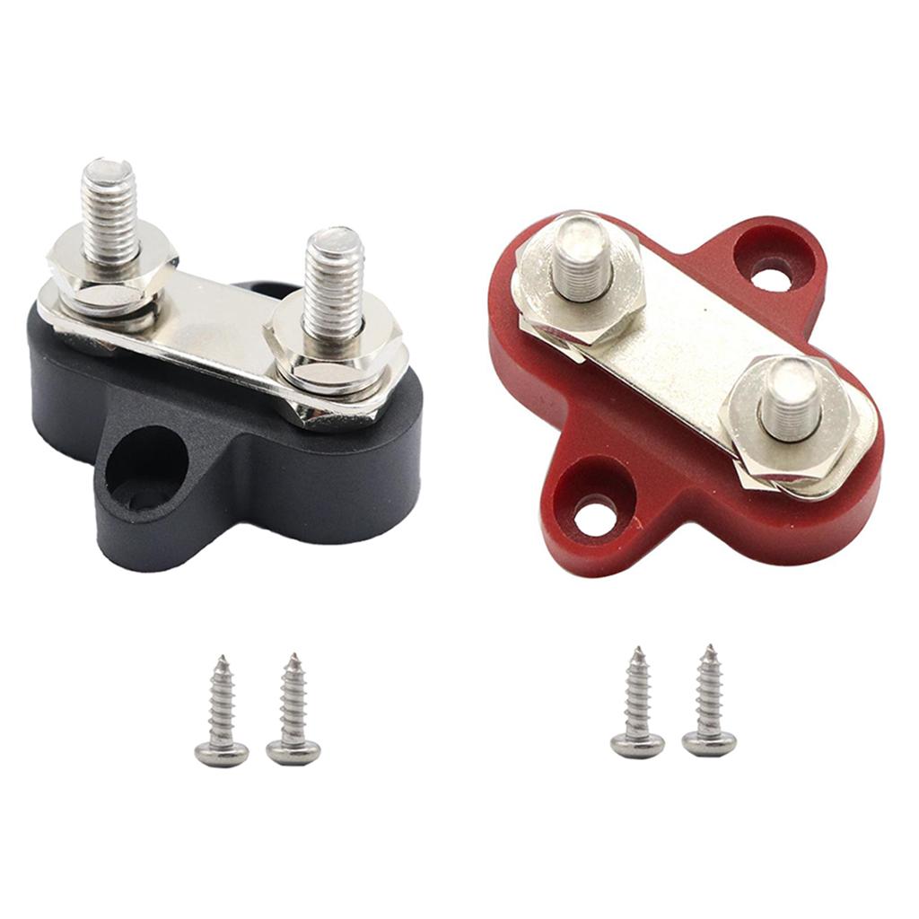 2 Pieces Boat 48V Heavy Duty Dual Terminal Stud M6 Power Distribution Block