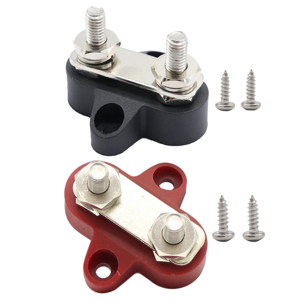2 Pieces Boat 48V Heavy Duty Dual Terminal Stud M6 Power Distribution Block