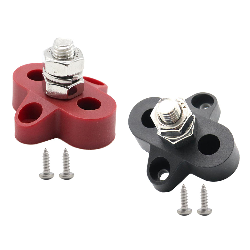 2 Pieces Boat Truck 48VDC Single Terminal Studs M8 Power Distribution Block