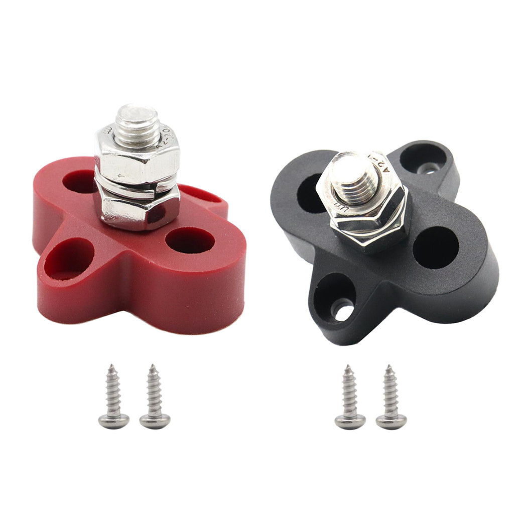 2 Pieces Boat Truck 48VDC Single Terminal Studs M8 Power Distribution Block