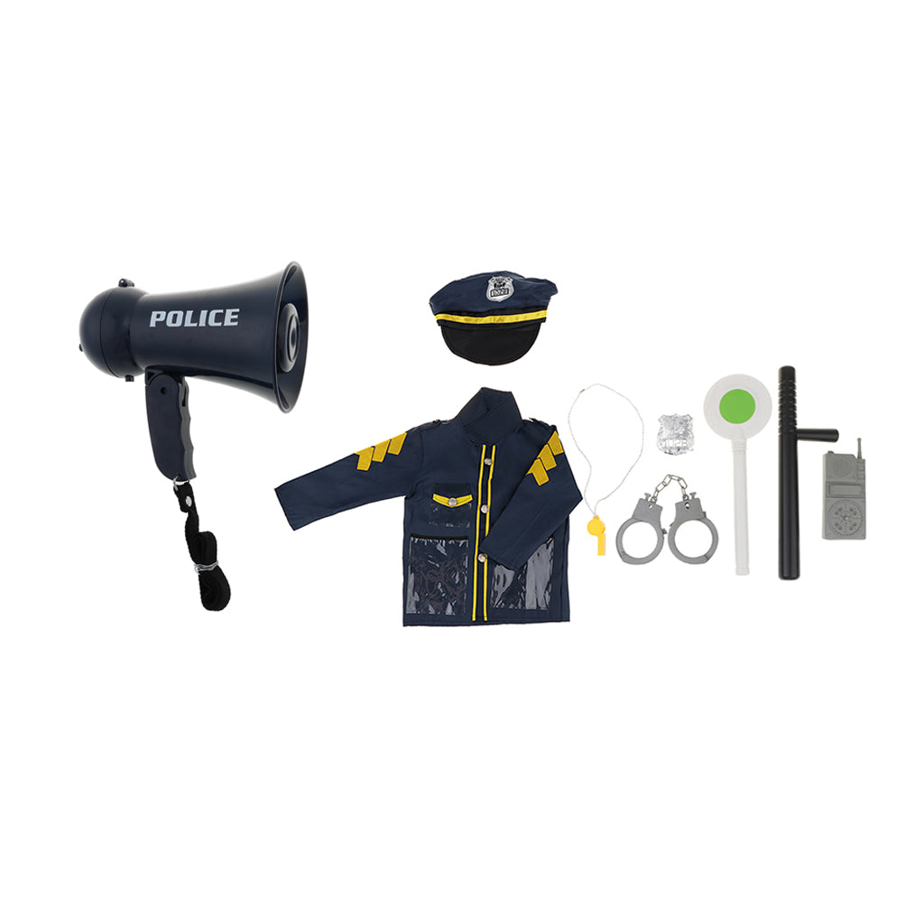 9pcs Kid Traffic Police Officer Role Play Costume Kits Fancy Dress Toy Gift