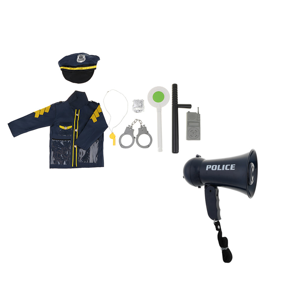 9pcs Kid Traffic Police Officer Role Play Costume Kits Fancy Dress Toy Gift