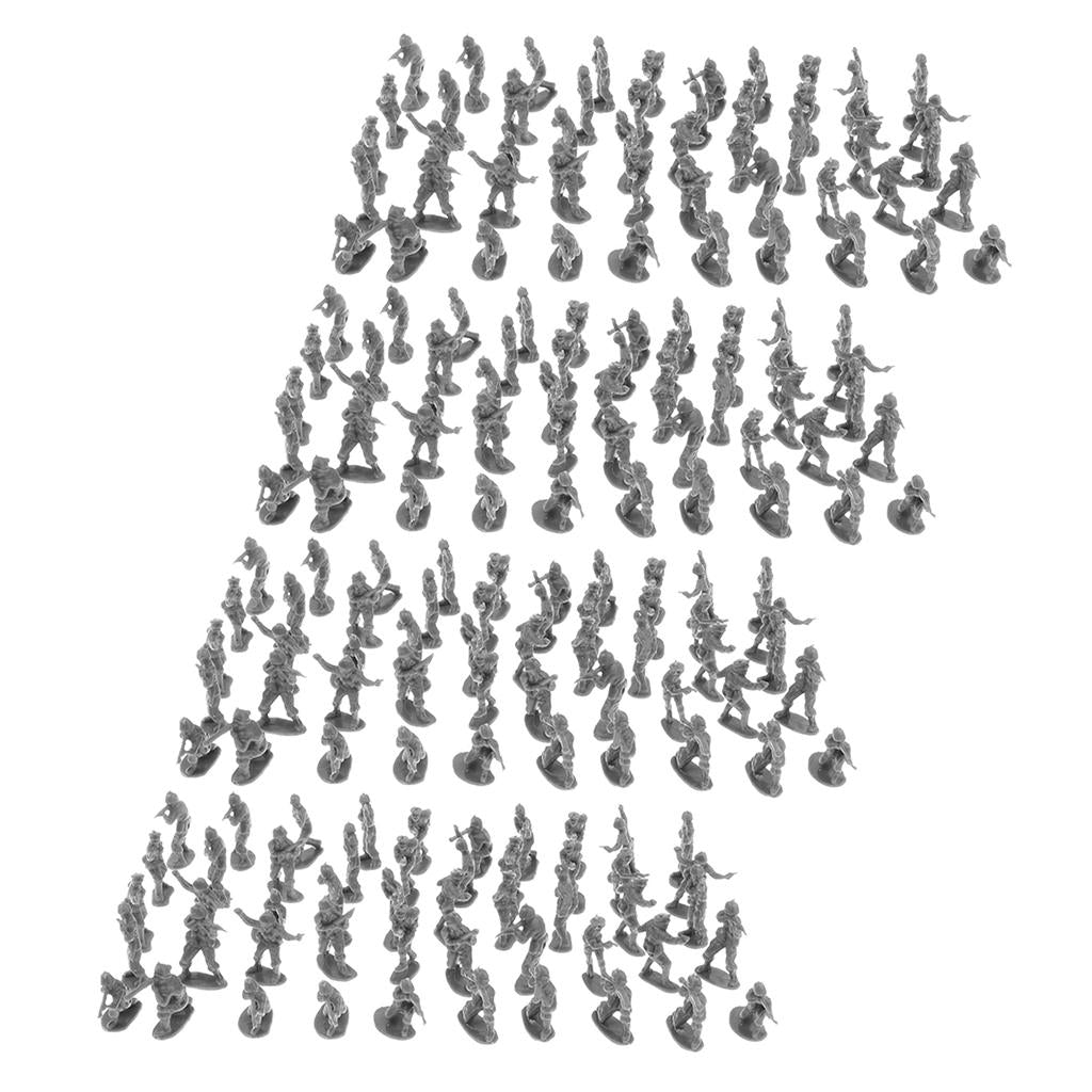 4x100x 4cm Plastic Toy Soldier Figures Army Men Table Accessories Random Color