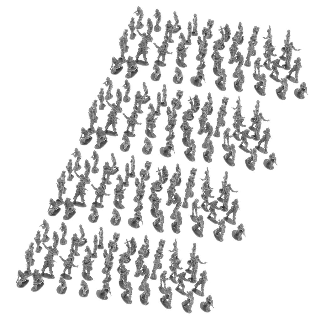 4x100x 4cm Plastic Toy Soldier Figures Army Men Table Accessories Random Color