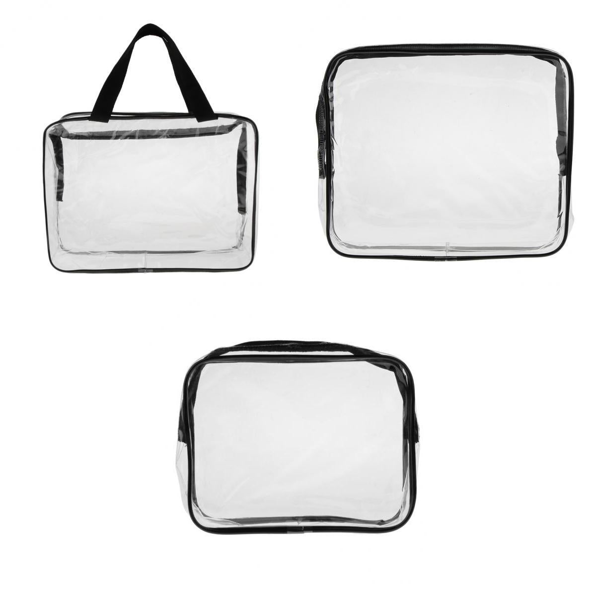 3/pack Clear PVC Cosmetic Bag Organizer Toiletry Makeup Travel Pouch Zipper