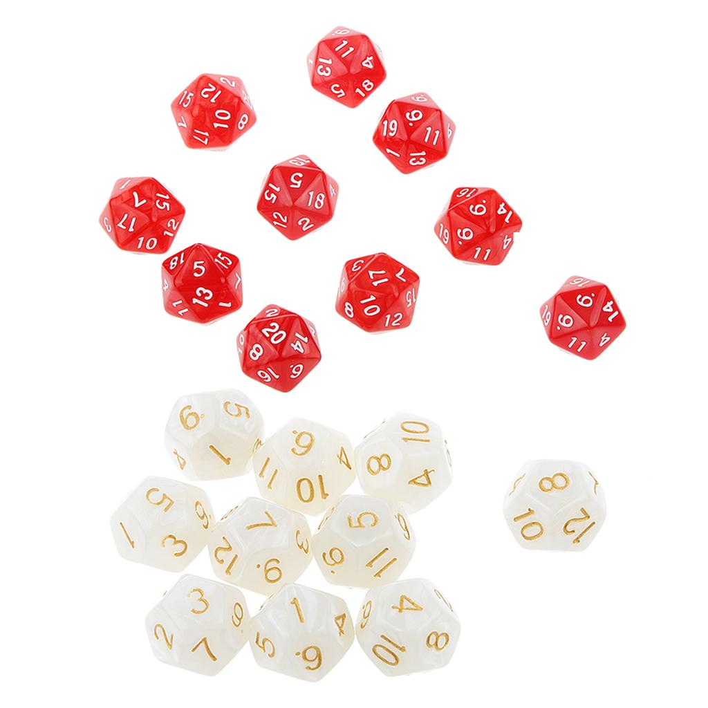 20 Pieces 12 Sided Dice D12 Dices Set for Playing D&D RPG Party Games Dices