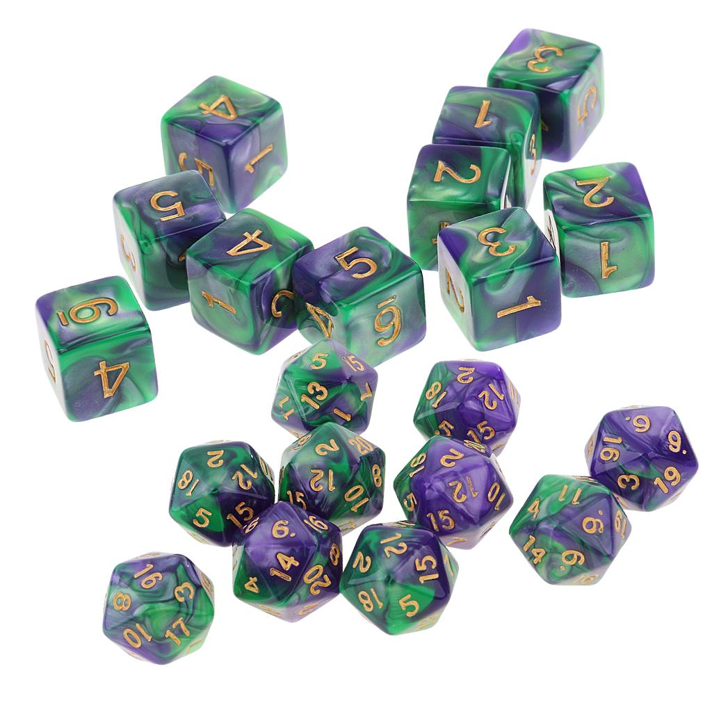 20 Pieces Polyhedral Dice Set for Dungeons and Dragons Table Games Gift