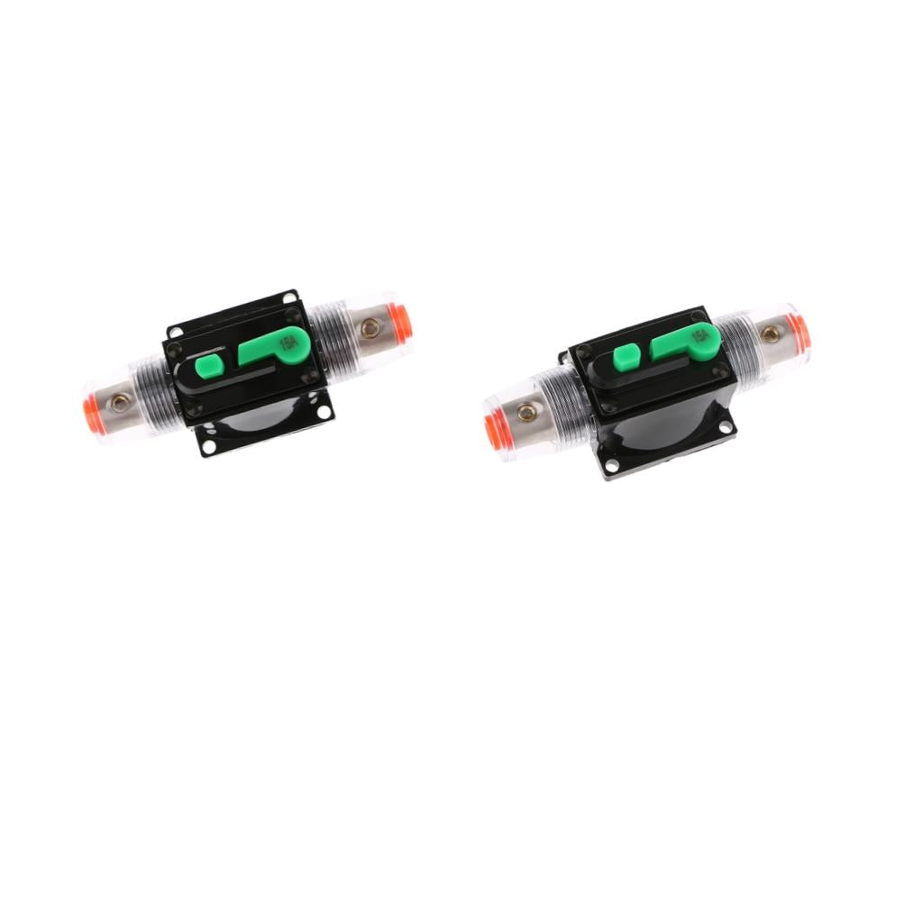 2Piece In-Line Manual Reset Circuit Breaker Car Stereo Audio Fuse 15A