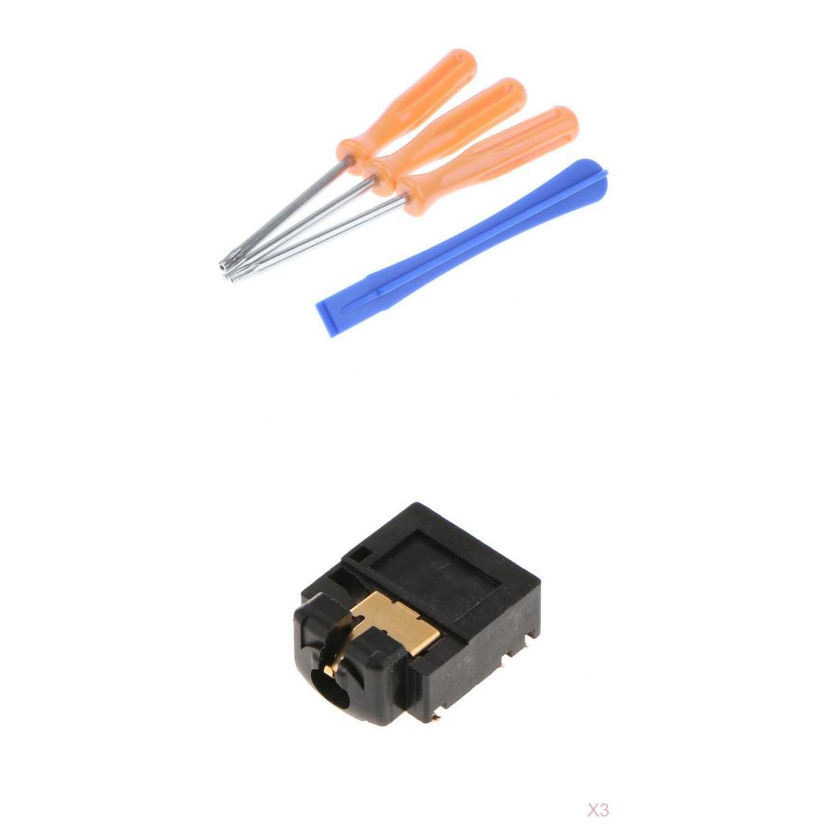 3Pack 3.5mm Jack Headphone Audio Port Socket For one Controller + Tools