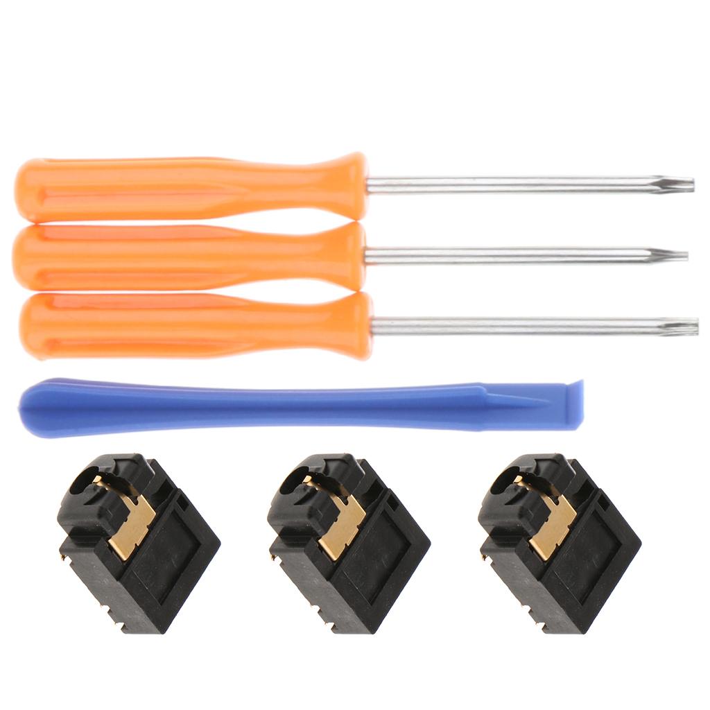 3Pack 3.5mm Jack Headphone Audio Port Socket For one Controller + Tools