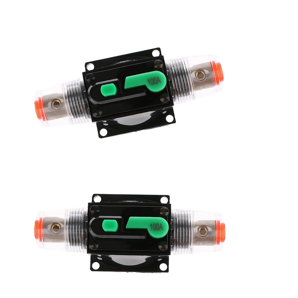 2Piece In-Line Manual Reset Circuit Breaker Car Stereo Audio Fuse 100A