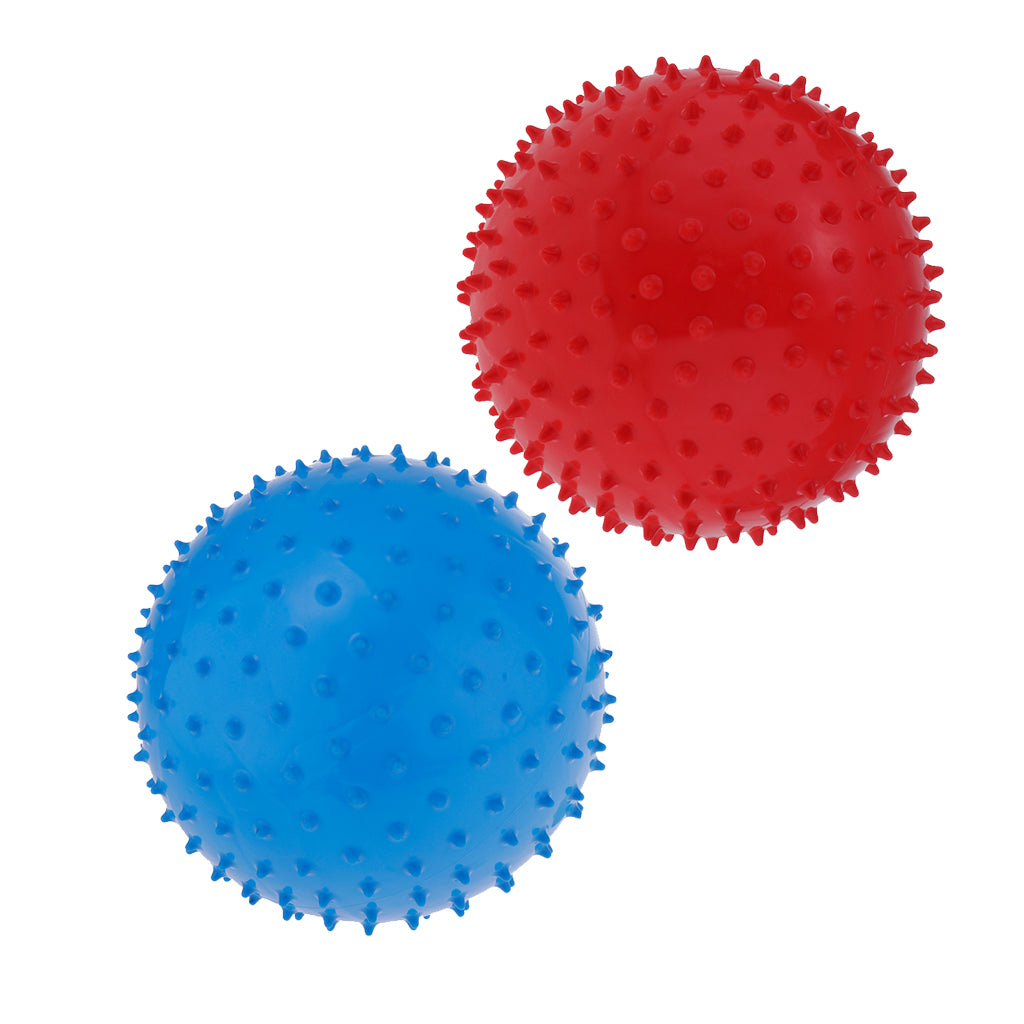 9 Inch Kids Knobby Bouncy Ball Spiky Sensory Ball for Yoga Massage Pack of 2