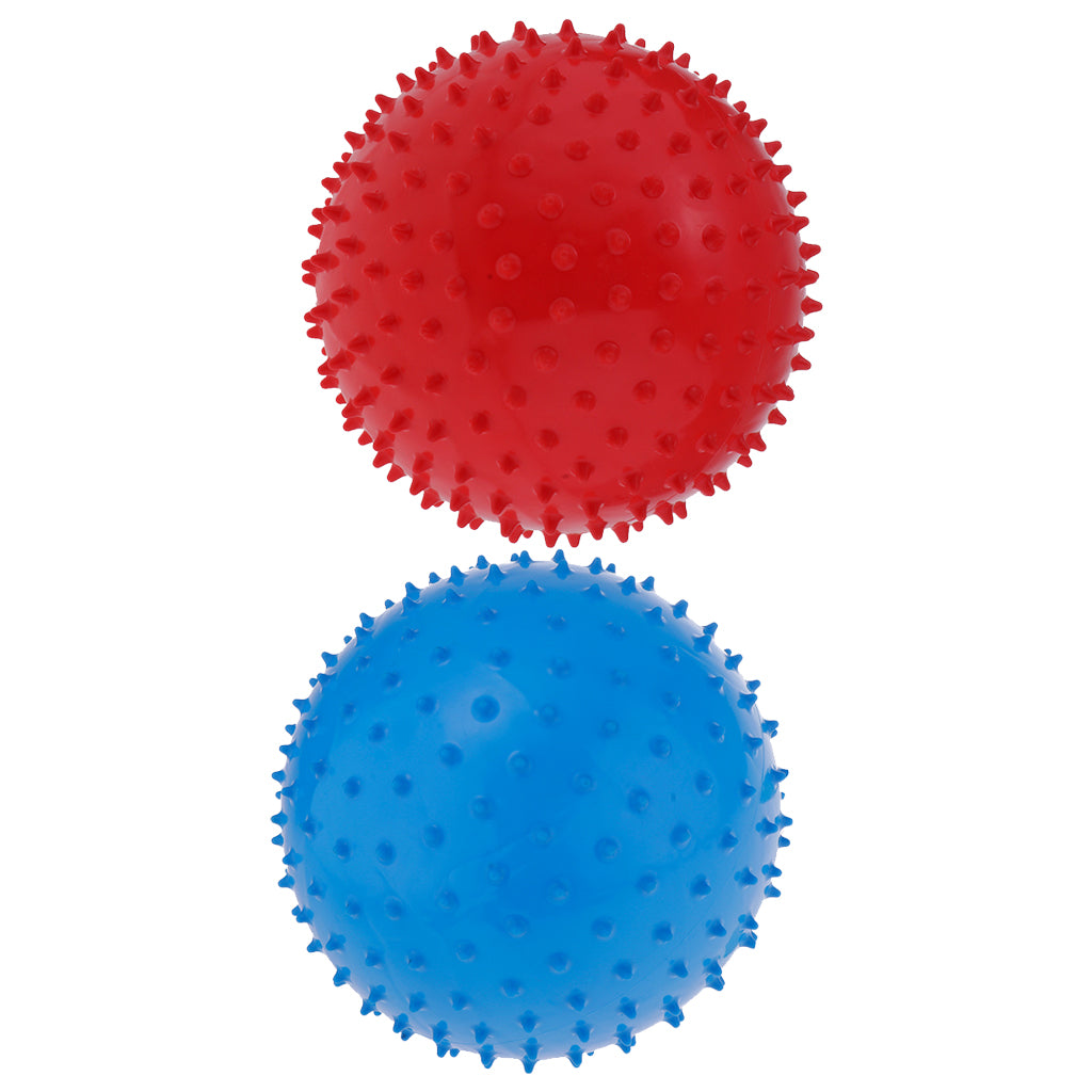 9 Inch Kids Knobby Bouncy Ball Spiky Sensory Ball for Yoga Massage Pack of 2