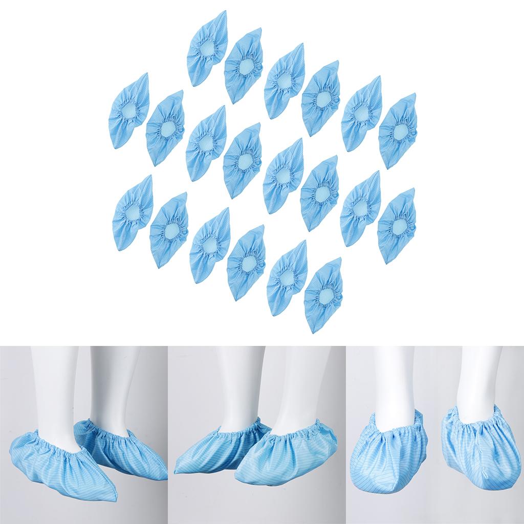 10 Pairs Reusable Dust-free Anti-static Workshop Shoe Boot Foot Cover- Blue