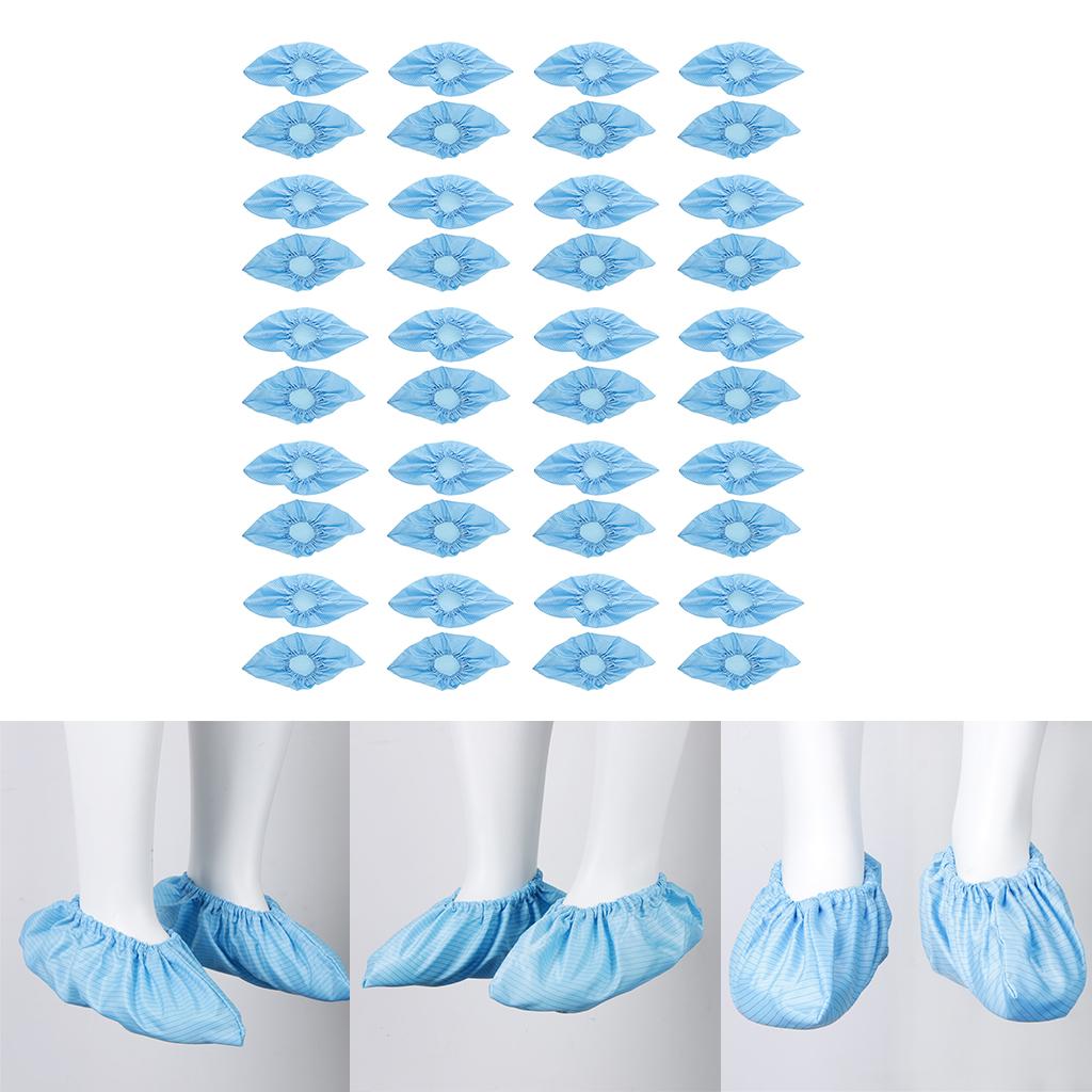 20 Pairs Reusable Dust-free Anti-static Workshop Shoe Boot Foot Cover- Blue