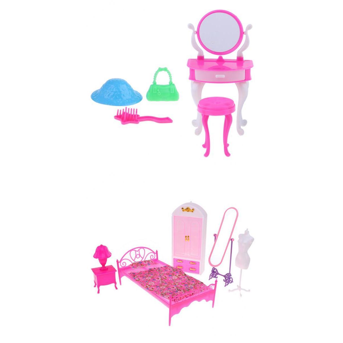 12inc Fashion Doll Bedroom Furniture Set Dresser & Wardrobe Set Random Color