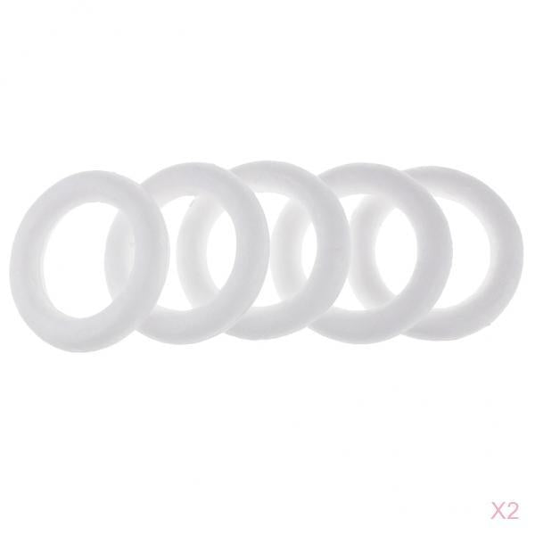 10 Pieces White DIY Circle Ring Styrofoam Foam Material for Art Craft 110mm