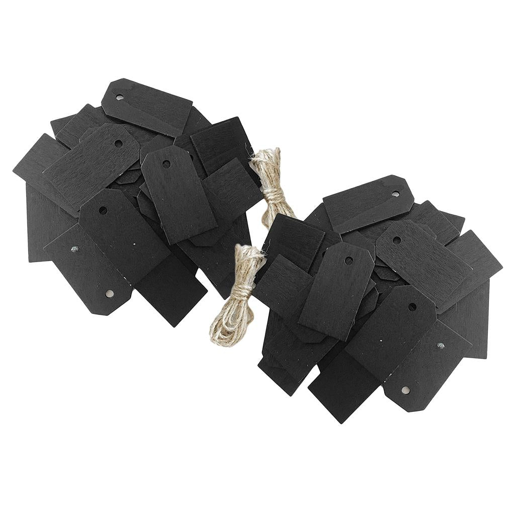 50 Pieces Blank Wood Wooden Gift Tags Blackboard Chalkboard Message Board