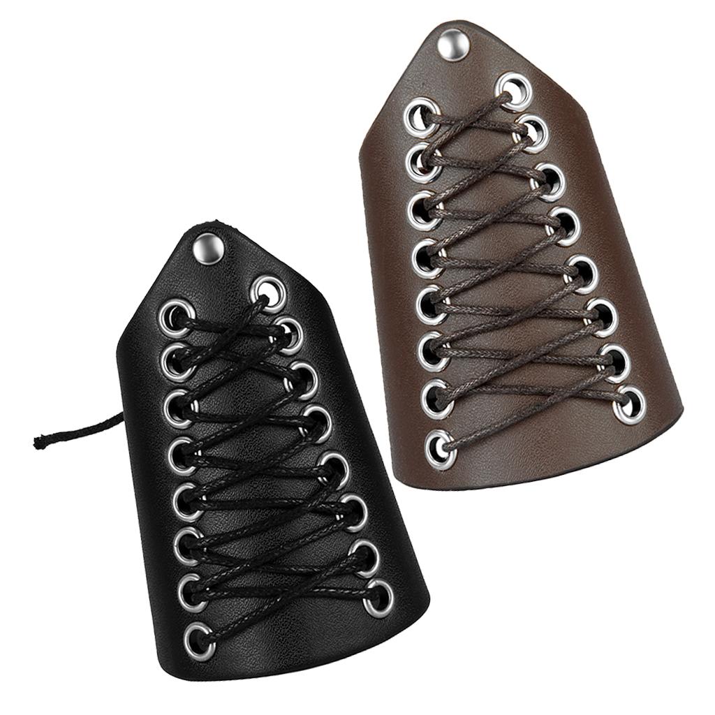 2x PU Leather Punk Arm Guard Wristband Medieval Knight Wrist Bracer for Men