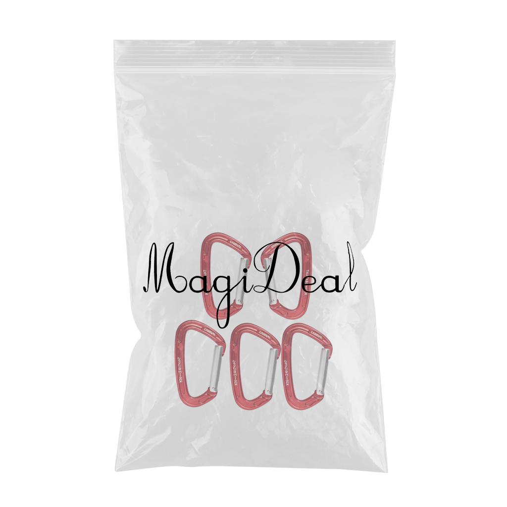 5Pcs Carabiner D-Ring Snap Clip Hook Buckle Keychain Keyring Hiking Climbing