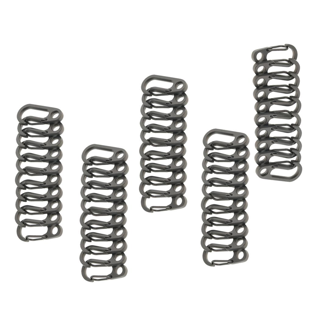 50Pcs Outdoor Mini Alloy Key Buckle Snap Spring Clip Hook Carabiner Keychain