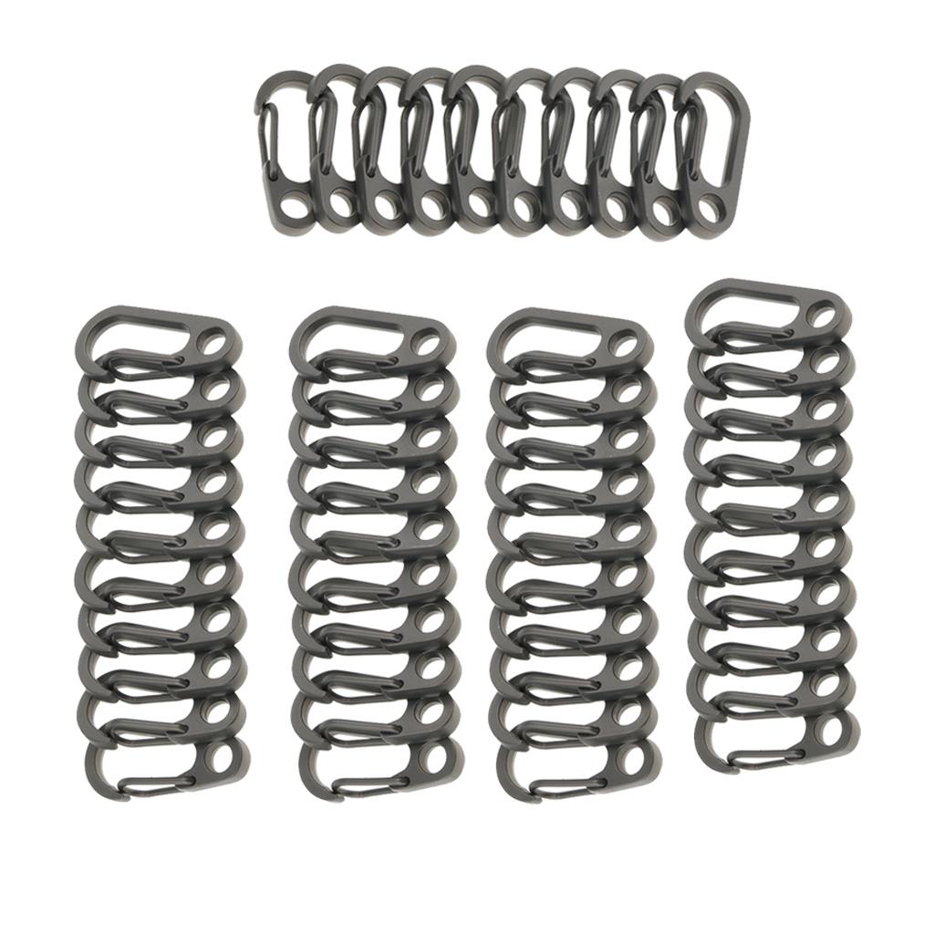 50Pcs Outdoor Mini Alloy Key Buckle Snap Spring Clip Hook Carabiner Keychain