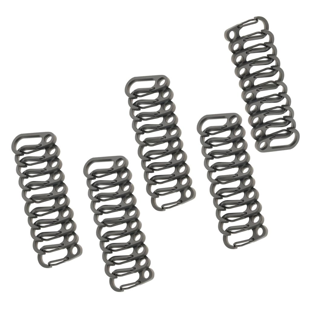 50Pcs Outdoor Mini Alloy Key Buckle Snap Spring Clip Hook Carabiner Keychain
