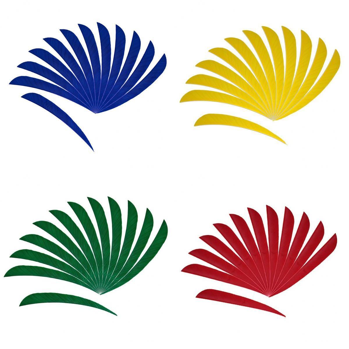 48 Pieces 5 inch Fletching Arrow Feathers Archery Turkey Feathers 4 Colors