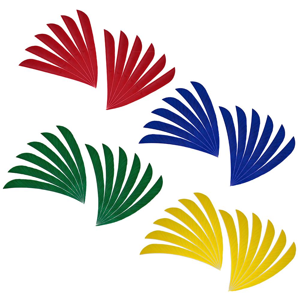 48 Pieces 5 inch Fletching Arrow Feathers Archery Turkey Feathers 4 Colors