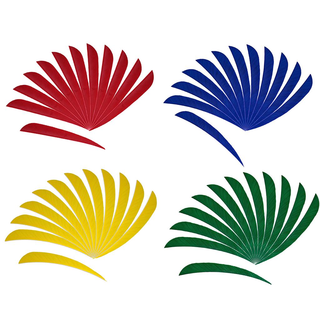 48 Pieces 5 inch Fletching Arrow Feathers Archery Turkey Feathers 4 Colors