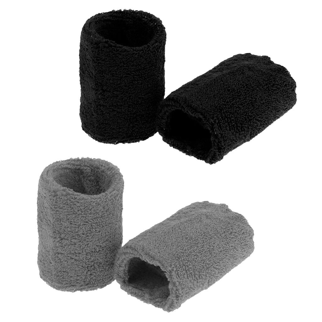 2 Pairs Sports Basketball Badminton Unisex Cotton Sweatbands Wristbands