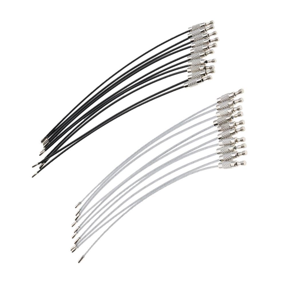 20 Pieces Cable Wire Loop Luggage Tag Loops Stainless Steel Wire Straps