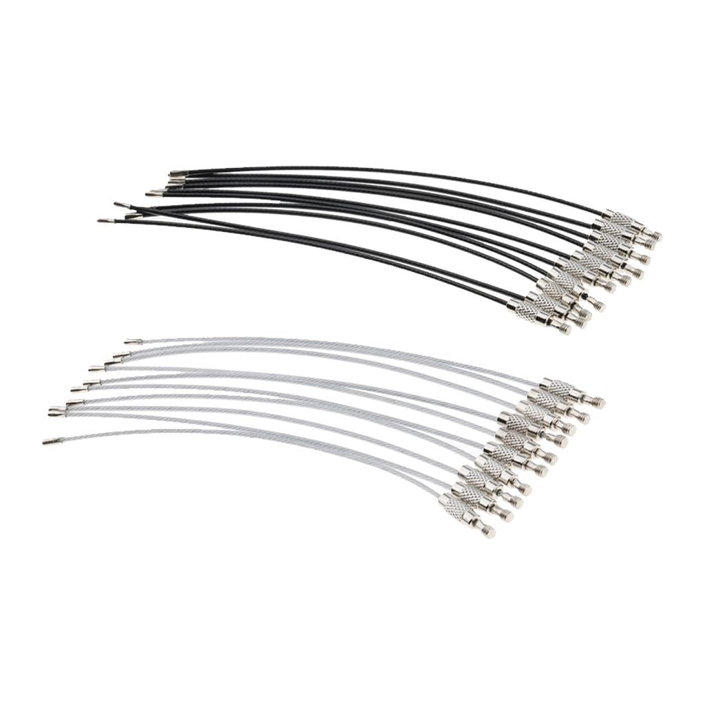 20 Pieces Cable Wire Loop Luggage Tag Loops Stainless Steel Wire Straps