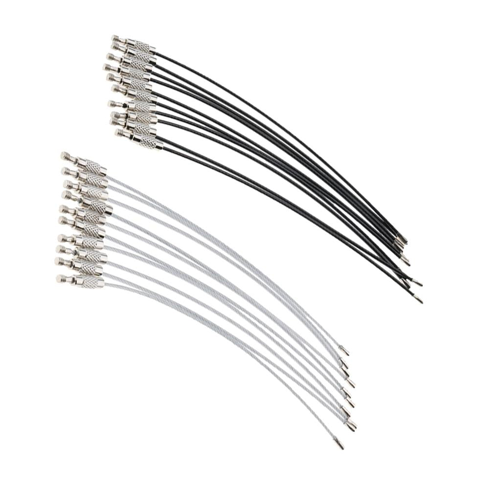 20 Pieces Cable Wire Loop Luggage Tag Loops Stainless Steel Wire Straps
