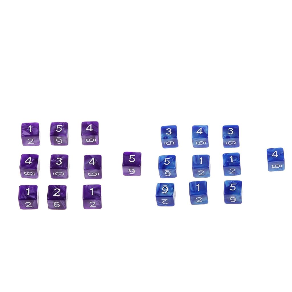 20Piece Six Sided Dice D6 for Playing D&D RPG Party Game Blue and Purple