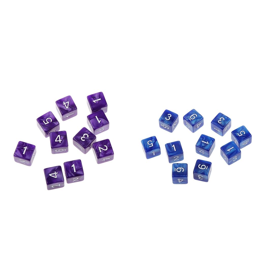 20Piece Six Sided Dice D6 for Playing D&D RPG Party Game Blue and Purple