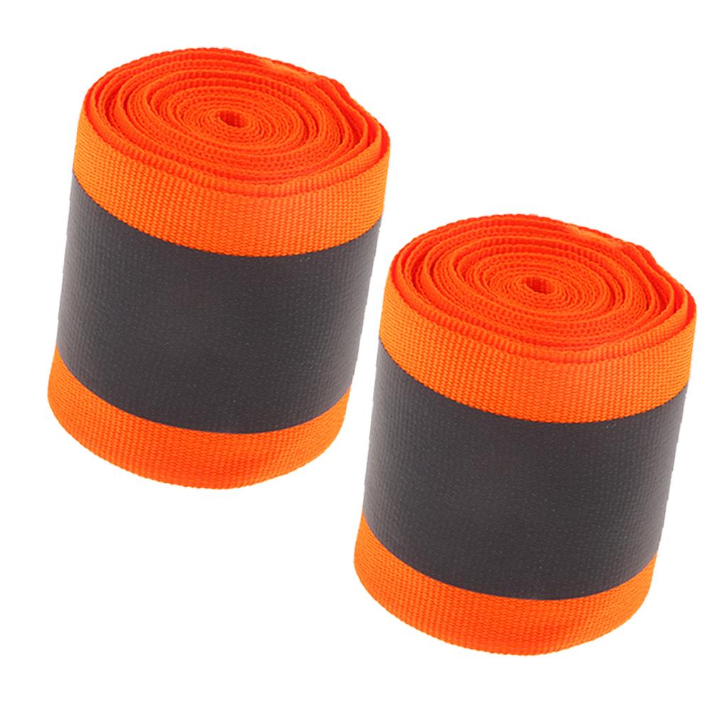 2 Roll Orange Polyester Reflective Webbing Ribbon for Shirts Bag Dog's Coat