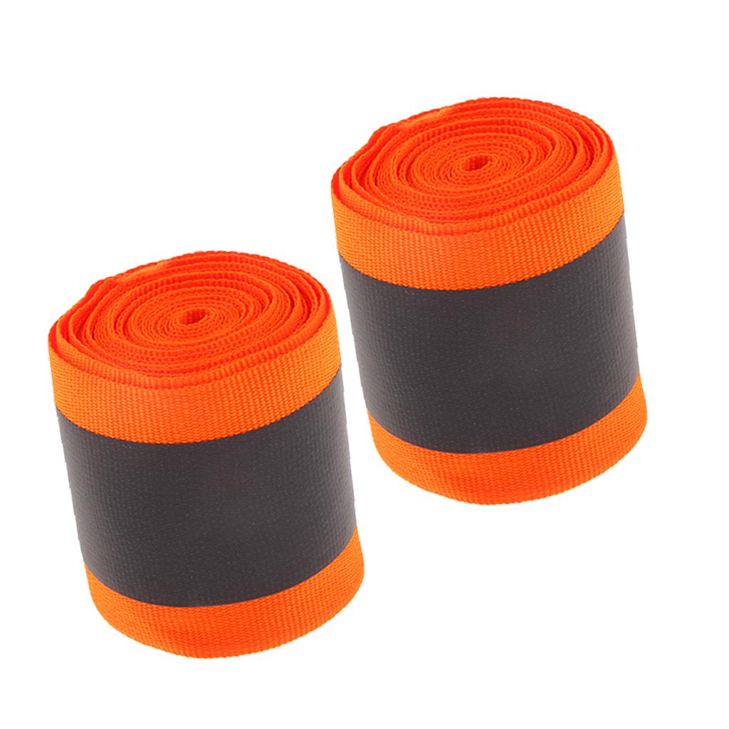 2 Roll Orange Polyester Reflective Webbing Ribbon for Shirts Bag Dog's Coat