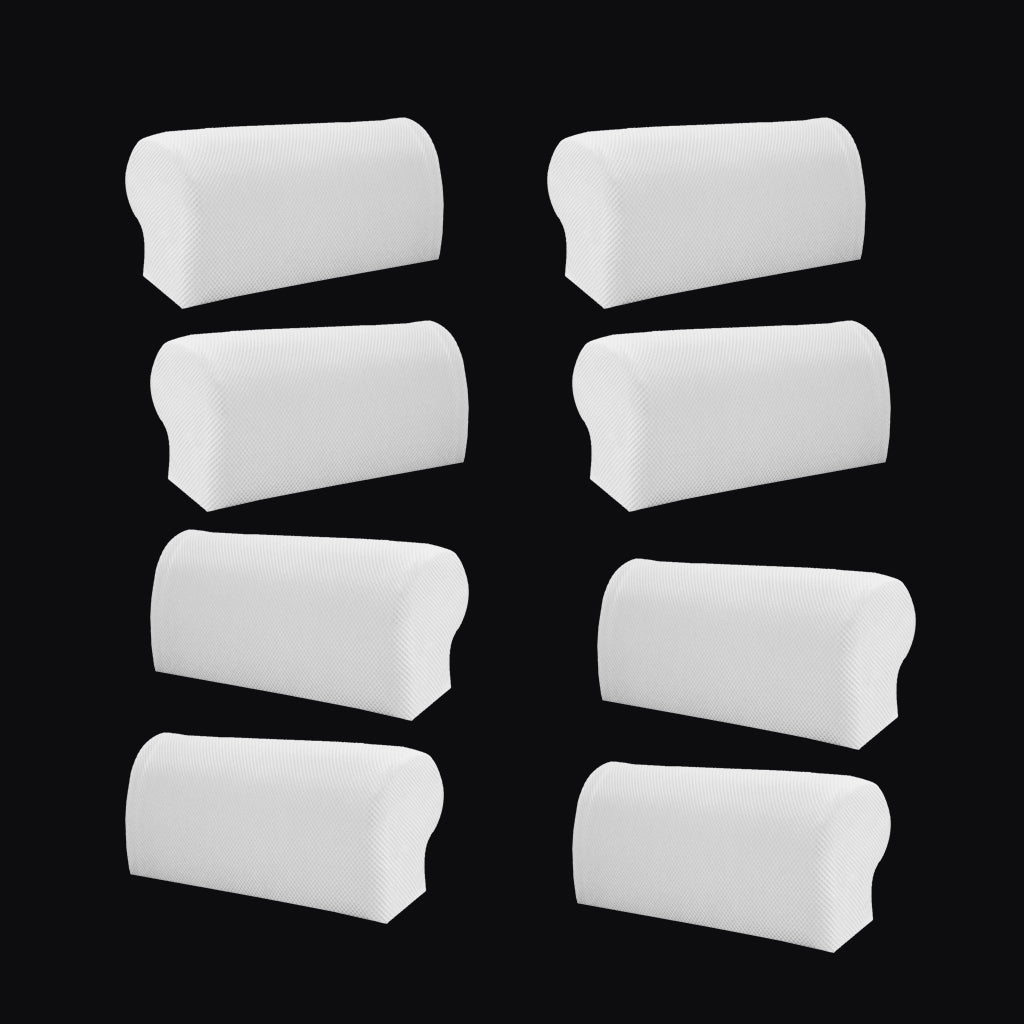 4 Pair Elastic Sofa Armrest Covers Armchair Slipcovers Protector White