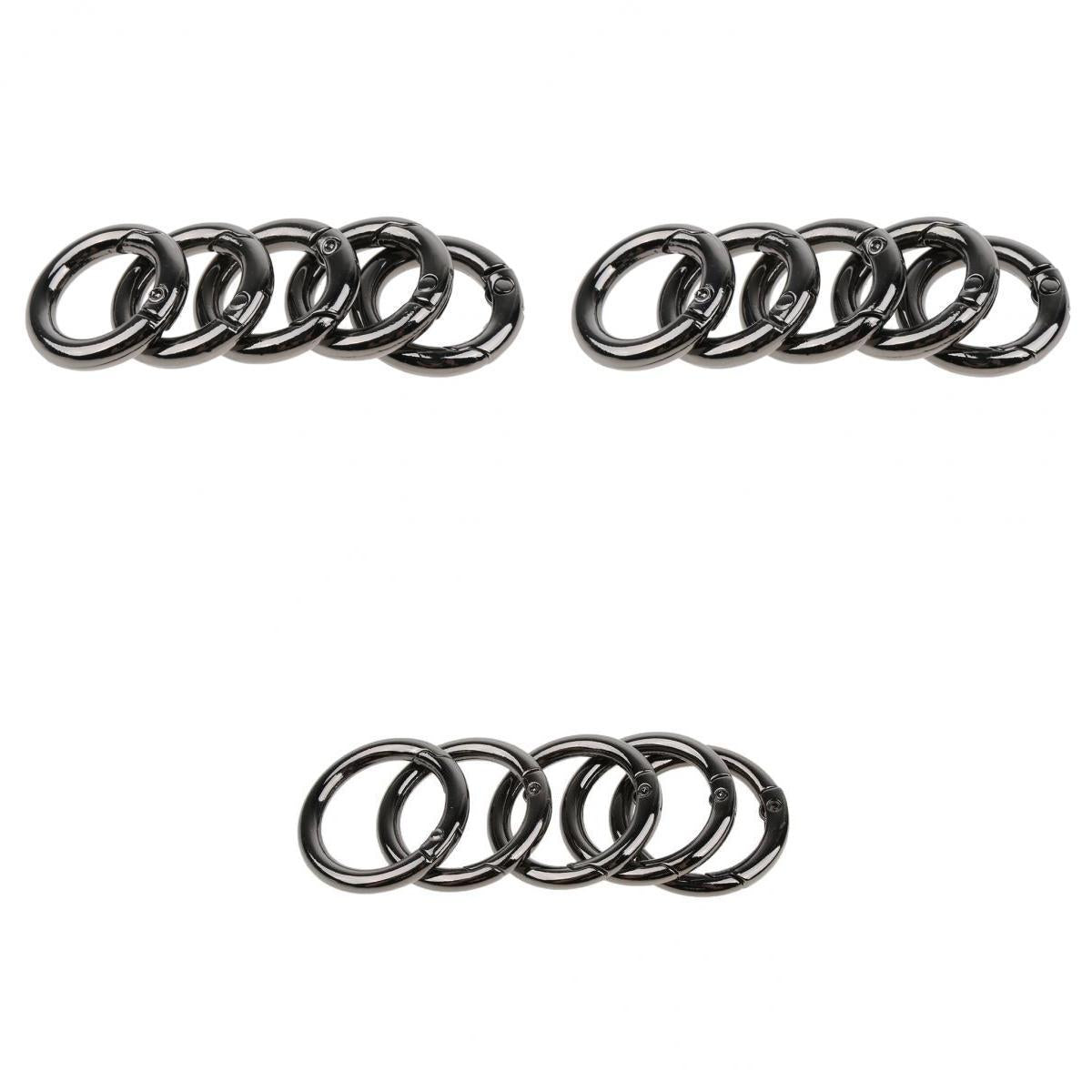 15pcs Zinc Alloy Round Spring Snap Hook Keychain Ring Buckle 10mm 16mm 25mm