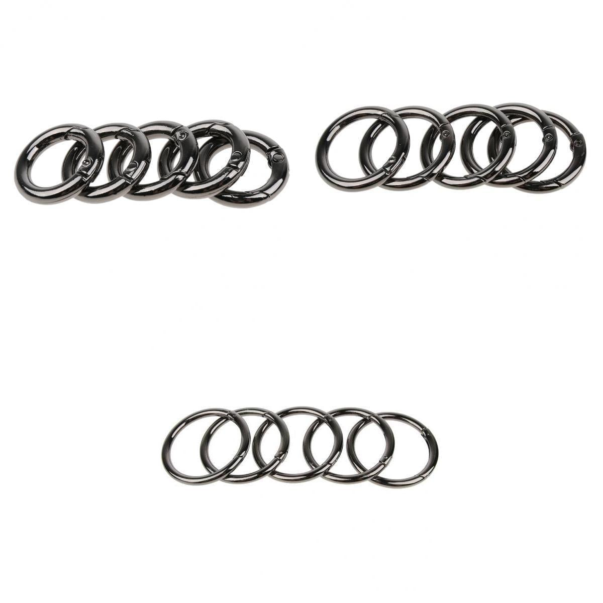 15pcs Zinc Alloy Round Spring Snap Hook Keychain Ring Buckle 16mm 25mm 51mm