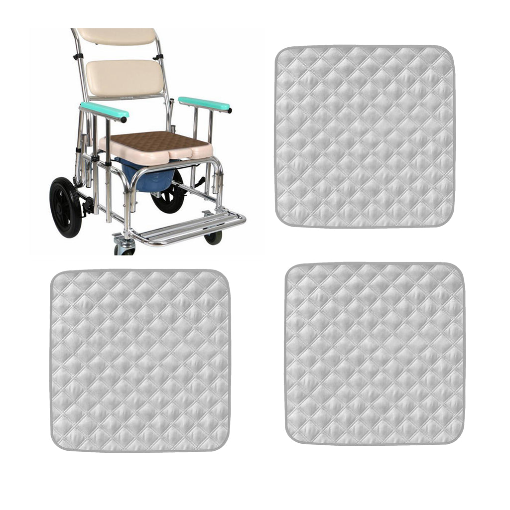 3Pcs Absorbent Washable Chair Protector Pad For Incontinence Gray