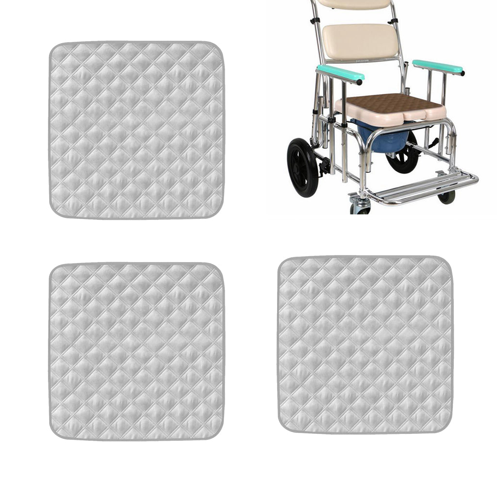 3Pcs Absorbent Washable Chair Protector Pad For Incontinence Gray