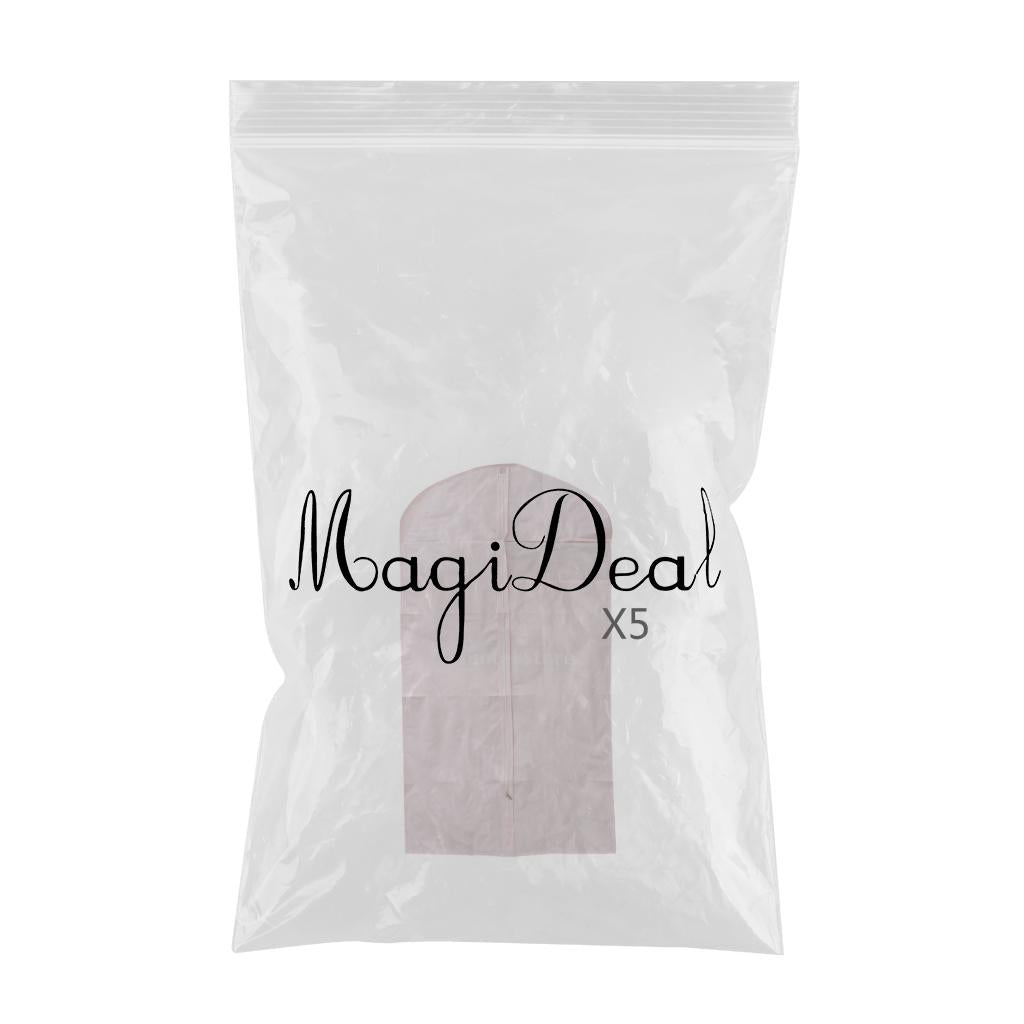 5Pcs Garment Bag Storage Keep Your Suit Costume Uniform Safe Pink 60X130cm
