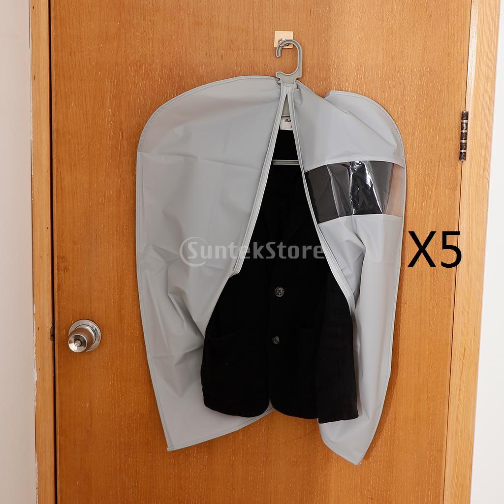 5Pcs Garment Bag Storage Keep Your Suit Costume Uniform Safe Gray 60X110cm