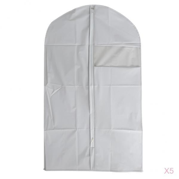 5Pcs Garment Bag Storage Keep Your Suit Costume Uniform Safe Gray 60X110cm