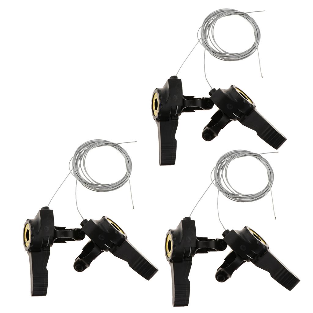 3 Count 3x5/6/7 Speed MTB Bike Thumb Gear Shifter Top Mount Shifters Silvery